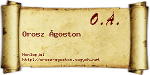 Orosz Ágoston névjegykártya