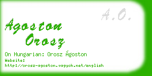 agoston orosz business card