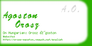 agoston orosz business card